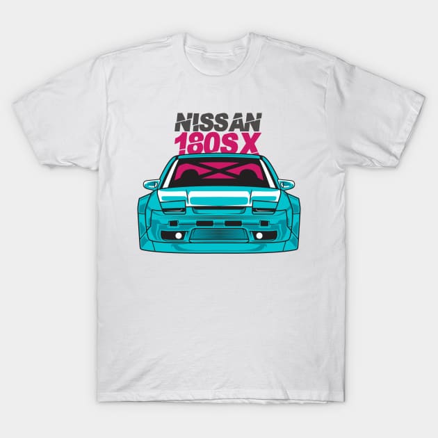 180SX (turquoise) T-Shirt by alodreip.art